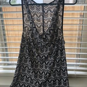 Maurices black & white chevron scoop neck tank top